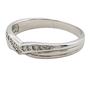 9ct White Gold Diamond Half Eternity Ring size P